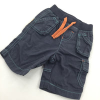 Navy Cotton Pull On Cargo Trousers - Boys Newborn