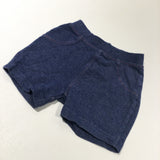 Alarm Clock (On Bottom) Blue Denim Effect Jersey Shorts - Boys 9-12 Months