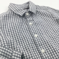 **NEW** Grey & Cream Checked Cotton Shirt - Boys 3-6 Months