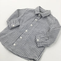 **NEW** Grey & Cream Checked Cotton Shirt - Boys 3-6 Months