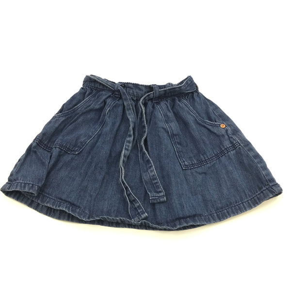 Mid Blue Lightweight Denim Skirt - Girls 2-3 Years