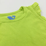 Lime Green T-Shirt with Broderie Sleeves - Girls 3-6 Months