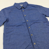 'Blue Cotton Shirt - Boys 8-9 Years