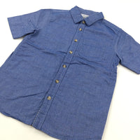 'Blue Cotton Shirt - Boys 8-9 Years