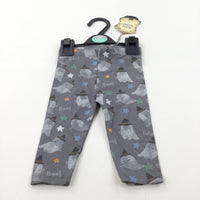 **NEW** ''Boo' Ghosts & Witches Hats Grey Leggings - Boys/Girls 3-6 Months