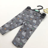 **NEW** ''Boo' Ghosts & Witches Hats Grey Leggings - Boys/Girls 3-6 Months