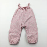 Flowers Pink Lightweight Jersey Jumpsuit - Girls 6-9 Months