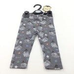 **NEW** ''Boo' Ghosts & Witches Hats Grey Leggings - Boys/Girls 6-9 Months