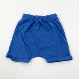 Blue Cotton Lightweight Shorts With Front Pocket - Boys 12-18 Months