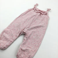 Flowers Pink Lightweight Jersey Jumpsuit - Girls 6-9 Months