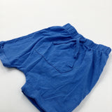 Blue Cotton Lightweight Shorts With Front Pocket - Boys 12-18 Months