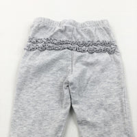 Frilly Bottom & Hems Mottled Grey Leggings - Girls 3-6 Months