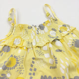 **NEW** Flowers Grey & Yellow Lightweight Jersey Sun Dress - Girls 3-4 Years