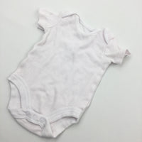 Pale Pink & White Striped Short Sleeve Bodysuit - Girls Newborn
