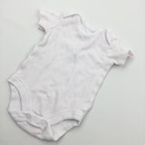 Pale Pink & White Striped Short Sleeve Bodysuit - Girls Newborn