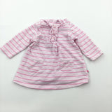 Pink Striped Jersey Dress with Frill Detail - Girls Newborn