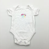'Cutie' Flowers & Butterflies White Short Sleeve Bodysuit - Girls Newborn