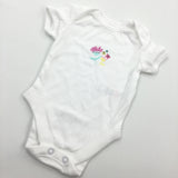 'Cutie' Flowers & Butterflies White Short Sleeve Bodysuit - Girls Newborn