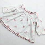 Flowers Pink & White Long Sleeve Tunic Top - Girls Newborn
