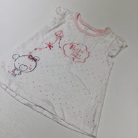 'Hello Little Sweetie' Bear & Kite Pink & Cream Tunic Top - Girls 6-9 Months