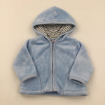 Pale Blue Fluffy Zip Up Hoodie - Boys 3-6 Months