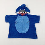 Shark Blue Hooded Towel - Boys 12-18 Months