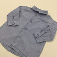 Blue Cotton Shirt - Boys 6-9 Months