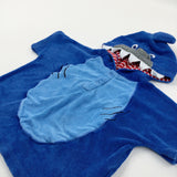 Shark Blue Hooded Towel - Boys 12-18 Months