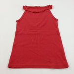 Red Ribbed Vest Top - Girls 9-10 Years