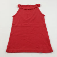 Red Ribbed Vest Top - Girls 9-10 Years