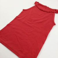 Red Ribbed Vest Top - Girls 9-10 Years