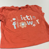 'Little Flower' Coral Pink T-Shirt - Girls Newborn
