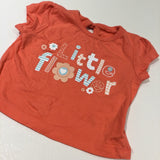 'Little Flower' Coral Pink T-Shirt - Girls Newborn