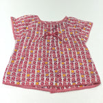 Flowers Pink & White Lightweight Cotton Blouse - Girls Newborn