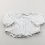 'Petit Bebe' Embroidered Teddy Velour Coat - Girls 6-9 Months