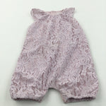 Lacey Flowers Lilac Romper - Girls 6-9 Months