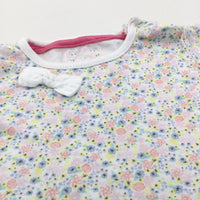 Colourful Flowers & Bow T-Shirt - Girls 6-9 Months