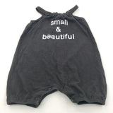 'Small & Beautiful Black Lightweight Jersey Romper - Girls 6-9 Months