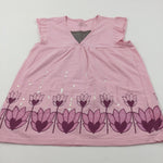 Flowers & Sequins Pink Tunic Top - Girls 10-11 Years