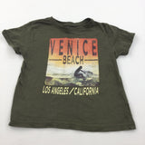 'Venice Beach' Olive Green T-Shirt - Boys 4-5 Years