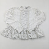 White Lace Detail Long Sleeve Tunic - Girls 9 Years