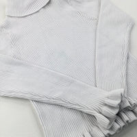 White Ribbed Roll Neck Jumper - Girls 9 Years