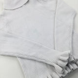 White Ribbed Roll Neck Jumper - Girls 9 Years