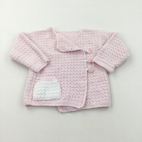 Pink & White Knitted Cardigan - Girls 18-24 Months