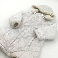 Cream Fleece Lined Coat with Hood - Girls 18-24 Months