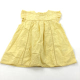 Broderie Panel Yellow Cotton Sun Dress - Girls 12-18 Months