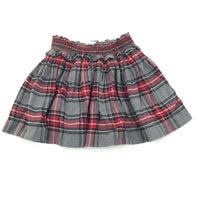 Grey, Red & Black Check Skirt - Girls 9 Years