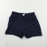Dark Navy Lightweight Jersey Shorts - Girls 12-18 Months