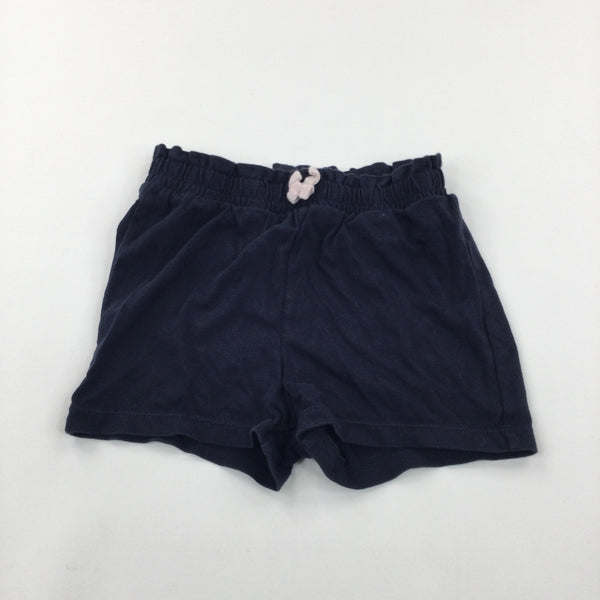 Dark Navy Lightweight Jersey Shorts - Girls 12-18 Months