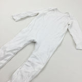 White Babygrow with Non-Slip Feet - Boys/Girls 18-24 Months